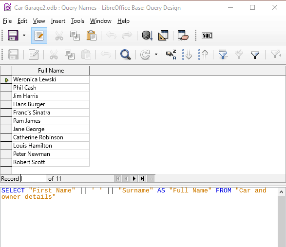 14 Command In SQL view