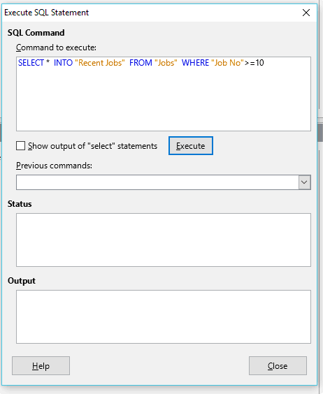 14 SQL Statement New Table