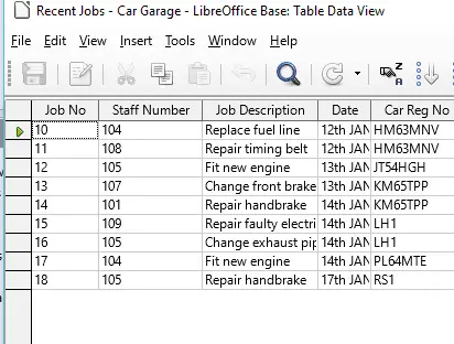 16 New Table Executed