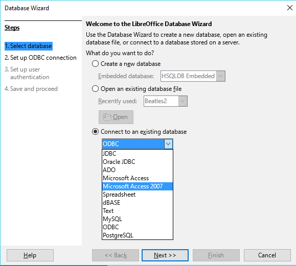 19 Link external data to a database existing database