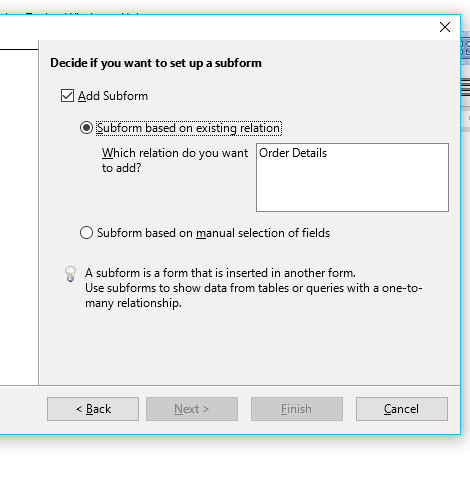 23 Set Up Subform 23 Set Up Subform