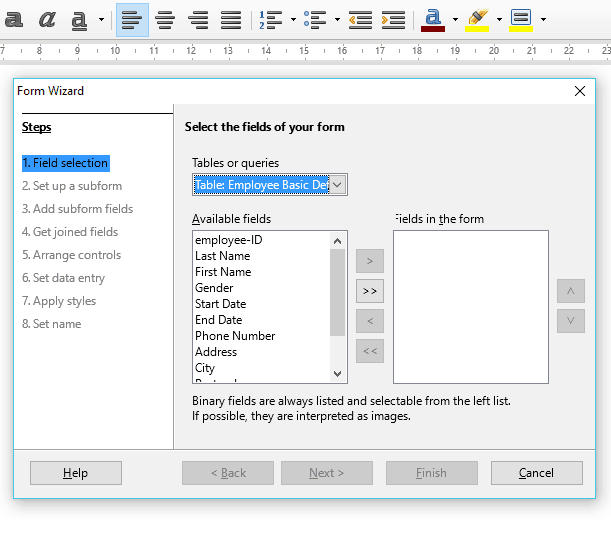 3 Field Selection