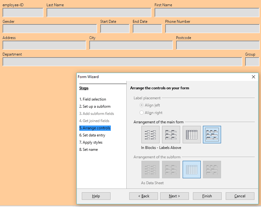 4 Arrange Controls