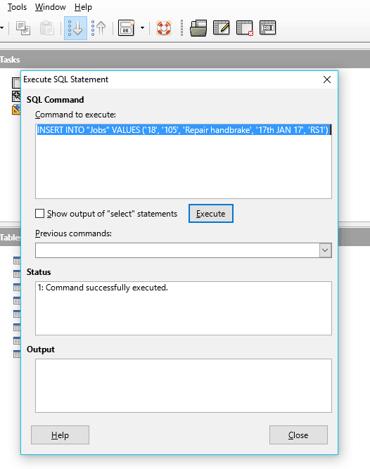 4 Execute SQL Statement 4 Execute SQL Statement