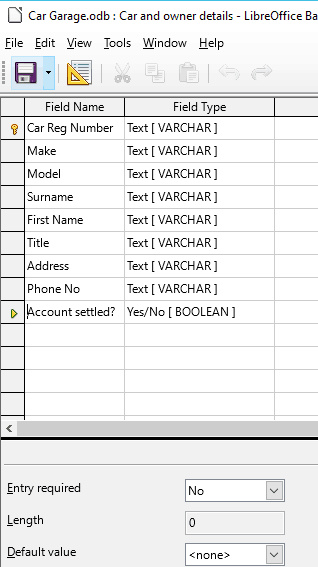 4 Tables in Design view