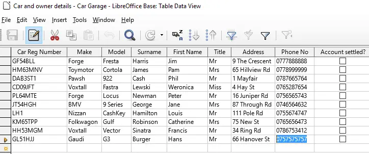 5 Table Data View