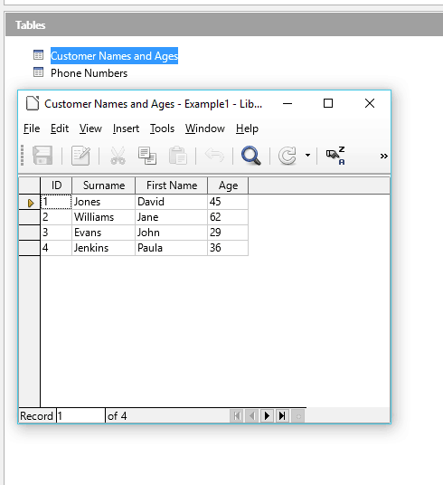 6 Customer Names and Ages 6 Customer Names and Ages