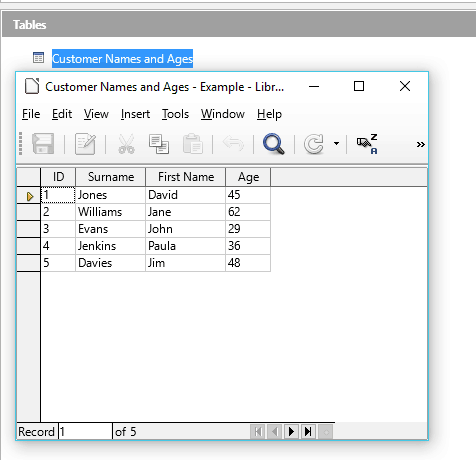 8 Open Customer Name and Age 8 Open Customer Name and Age