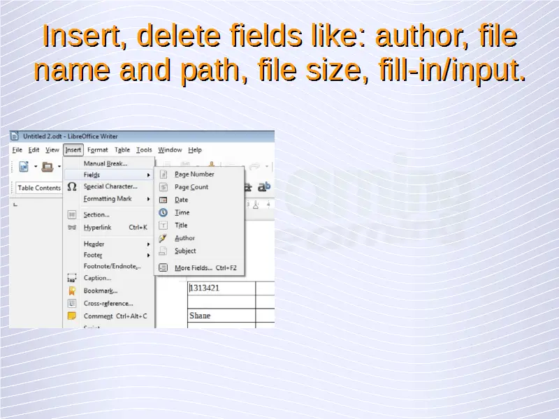 Advanced Word Processing – Using Fields