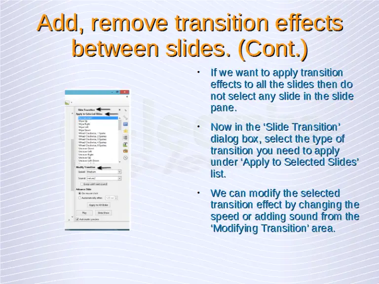 Understanding Presentations Slide Transition