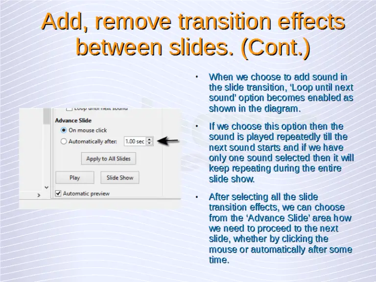 Understanding Presentations Slide Transition