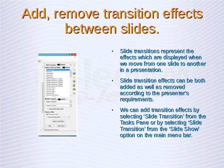 Understanding Presentations – Slide Transition