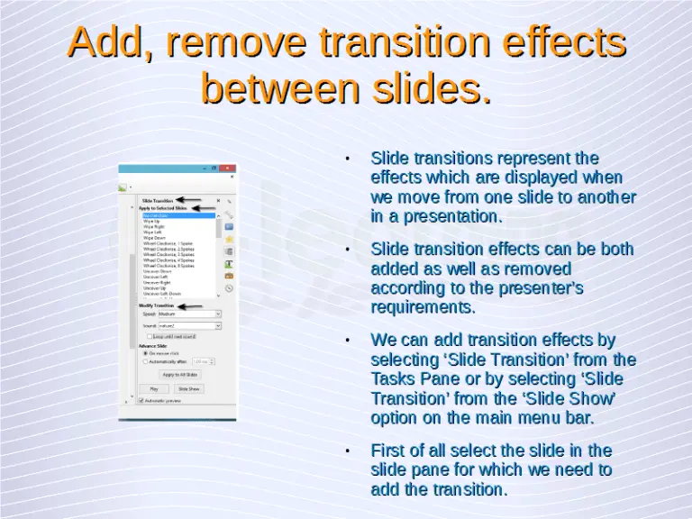 Understanding Presentations Slide Transition