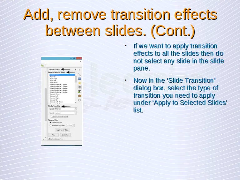 Understanding Presentations – Slide Transition