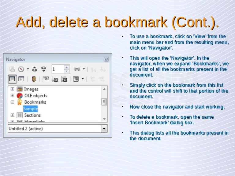 Advanced Word Processing Bookmarks