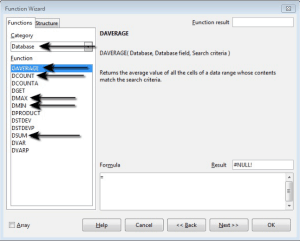 Advanced Spreadsheets – Database Functions