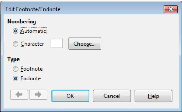 Edit Footnote Endnote 5