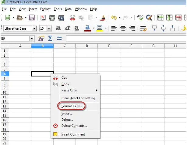 Format Cells