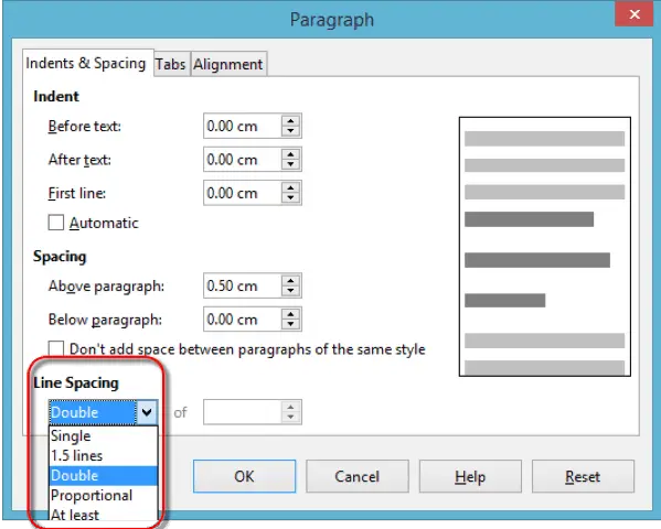 Line Spacing