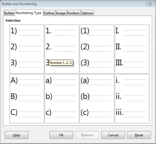 Numbering Styles 18