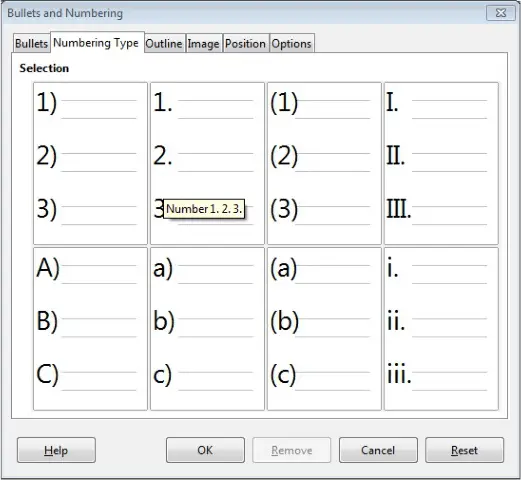 Numbering