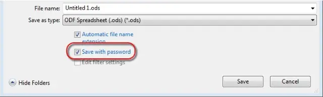 Save with password 6