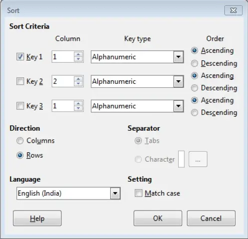 Sort Criteria 24