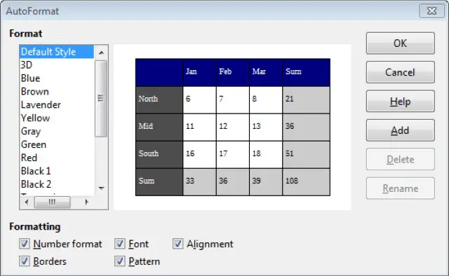 Table Format 19