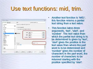 Advanced Spreadsheets – Text Functions