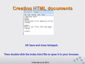 Creating our first HTML document