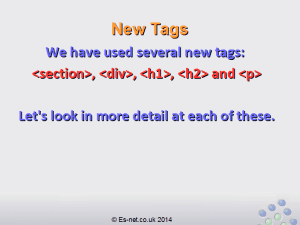 Adding Text to our HTML page