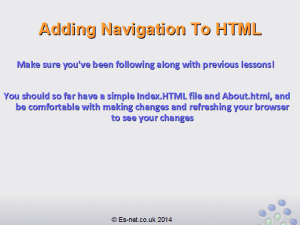 How to add navigation to a simple HTML page