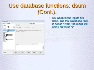 Advanced Spreadsheets – Database Functions