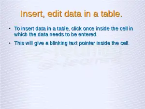 Word Processing – Table Creation