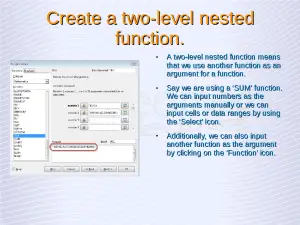 Advanced Spreadsheets – Nested Functions