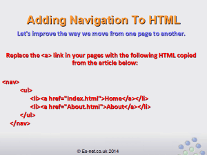 How to add navigation to a simple HTML page